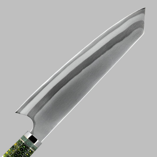 8 Inch Kiritsuke Damascus Steel with Green Resin Honeycomb Handle