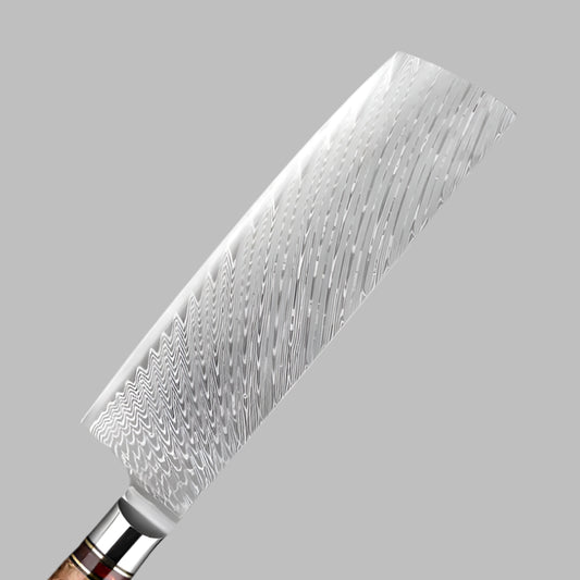 Professional 7 Inch Nakiri Damascus Steel With Resin Handle