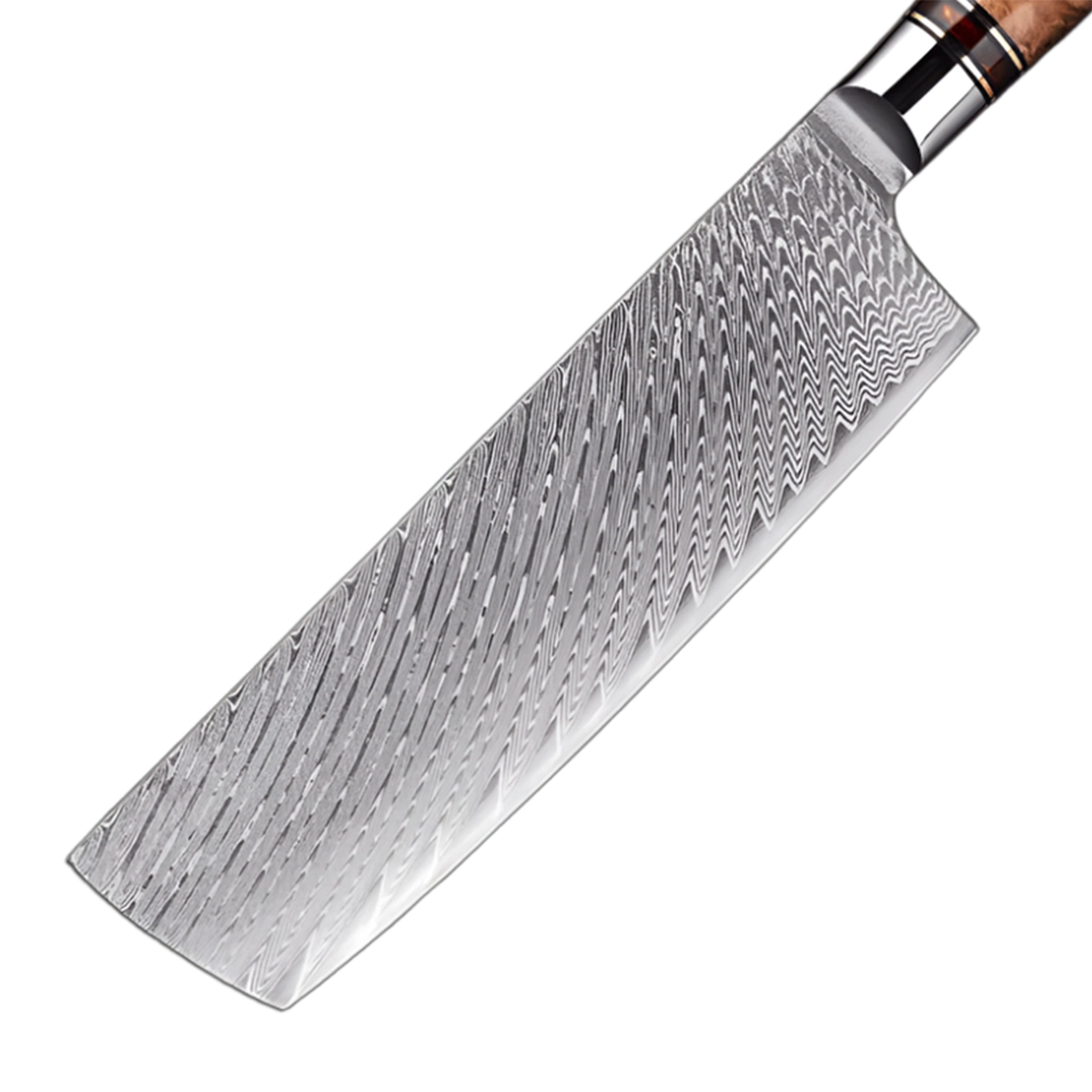 Professional 7 Inch Nakiri Damascus Steel With Resin Handle