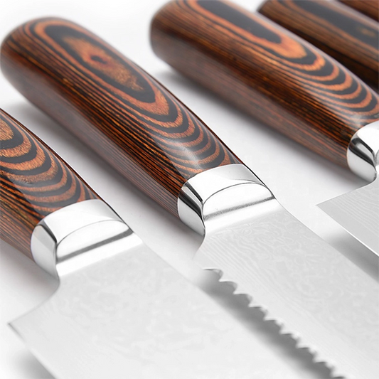 67 layer Damascus Steel Knife Set With Wood Handle