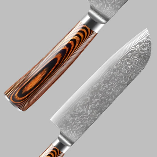 67 layer Damascus Steel Knife Set With Wood Handle