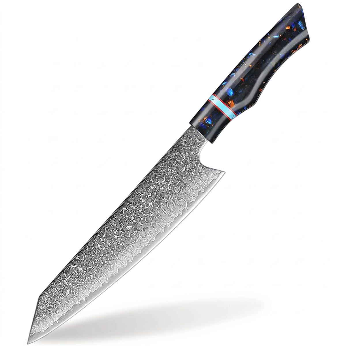 8 Inch Kiritsuke Knife With Turquoise Embellishment