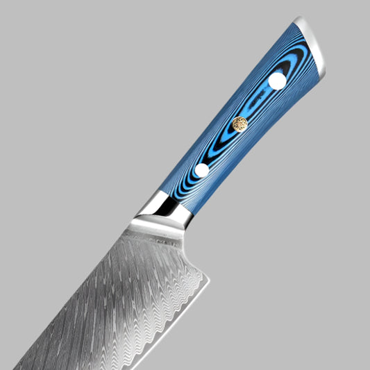 Premium 4 Piece Damascus Steel Knife Set With Blue Handle