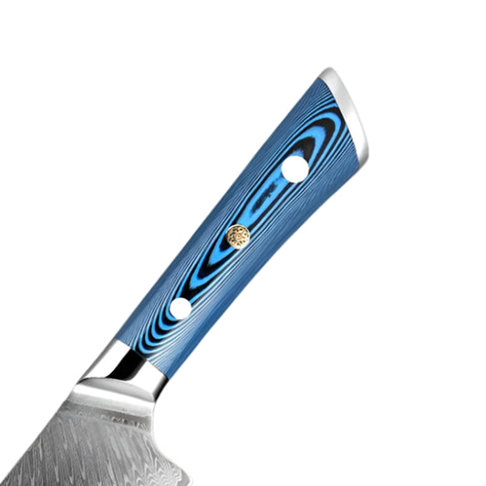 Premium 5 Piece Damascus Steel Knife Set With Blue Handle