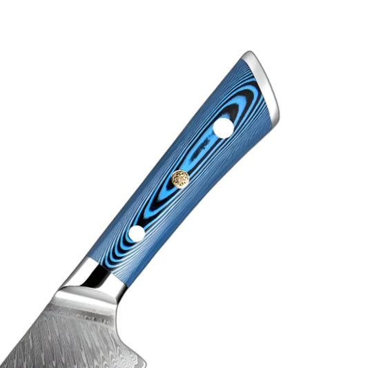 Premium 5 Piece Damascus Steel Knife Set With Blue Handle