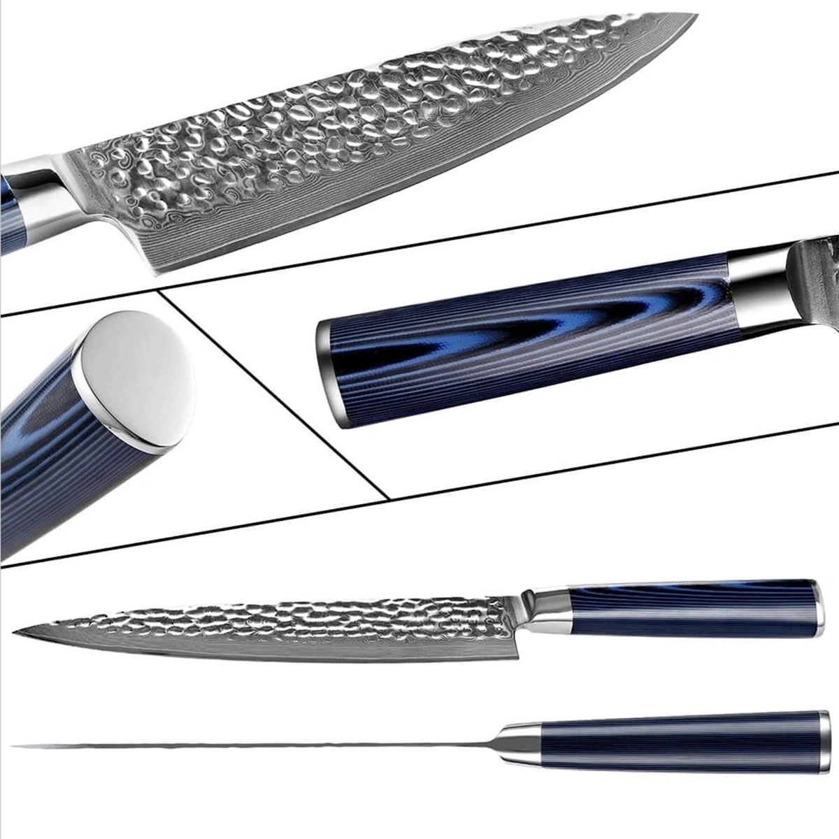 5 Piece Damascus Steel Knife Set Professional Kitchen Knives
