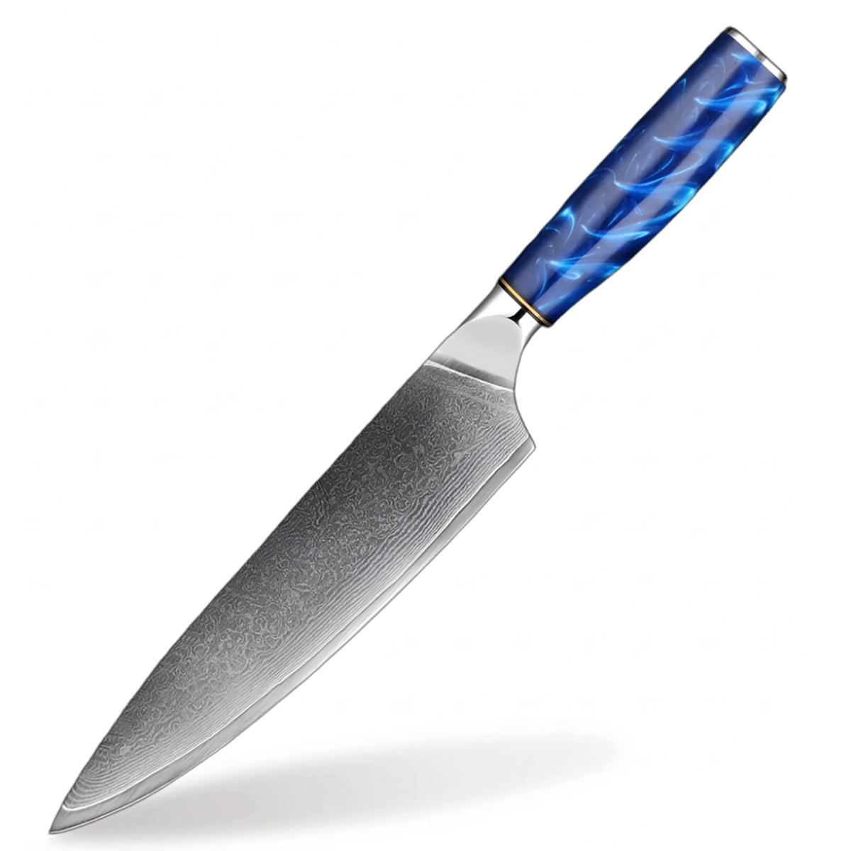 8 Inch Chef Knife for Precision Slicing with Blue Resin Handle
