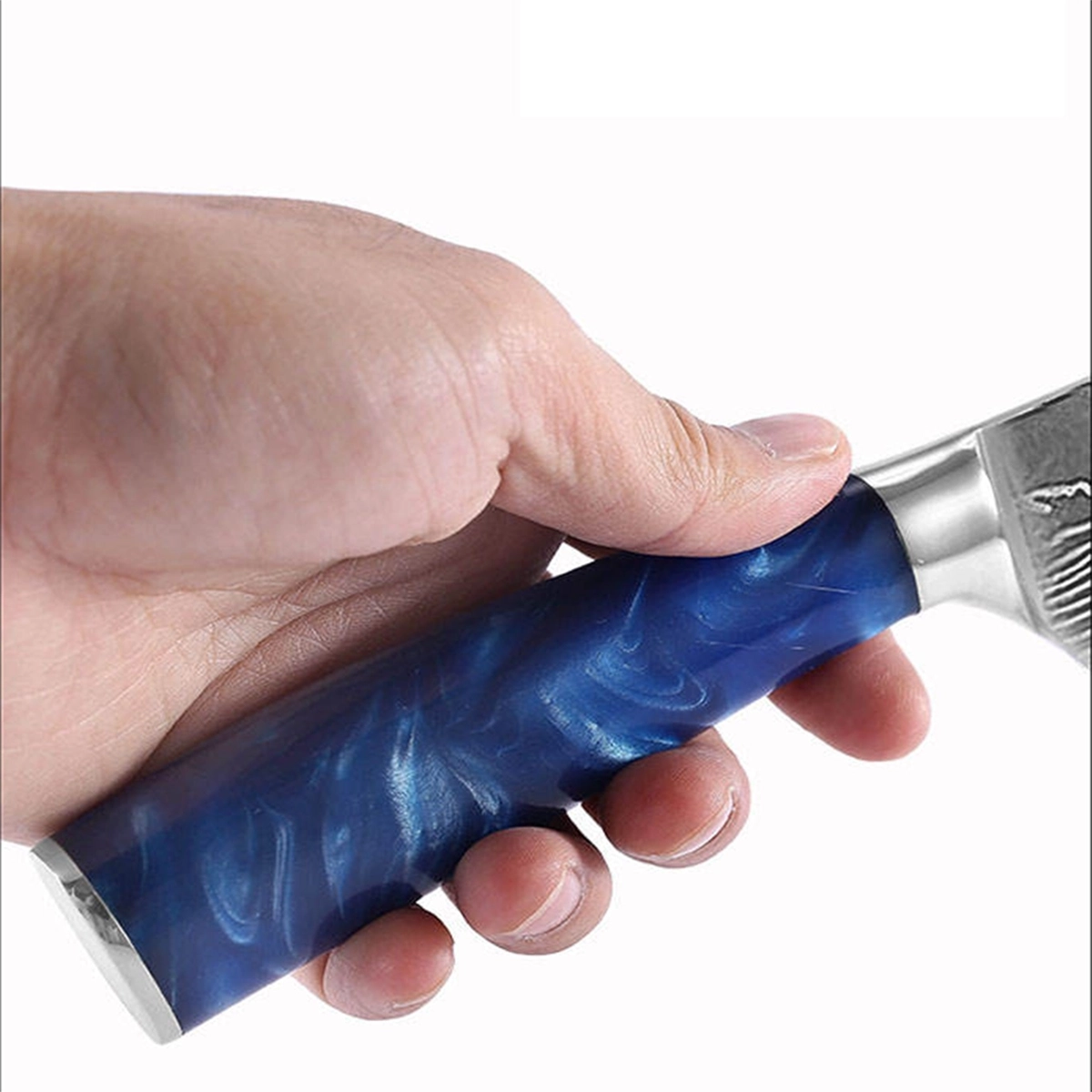 Pro Kitchen Knife for Precision Slicing with Blue Resin Handle