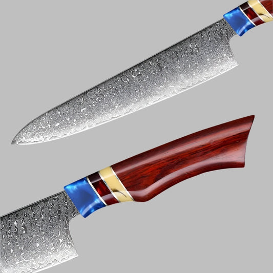 Pro VG10 Damascus Knives Set With Sandalwood And Resin Handle