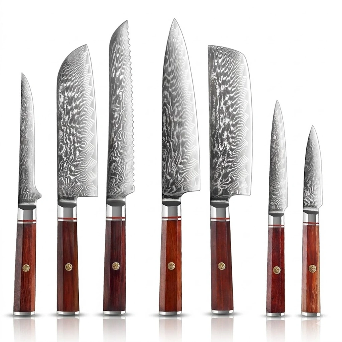 Takumi Japanese VG10 Damascus Knife Set | Rosewood Handles – Sharp
