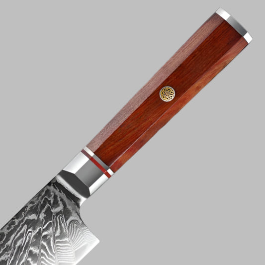 Premium 7 Piece Damascus Steel Knife Set with Rosewood Handle