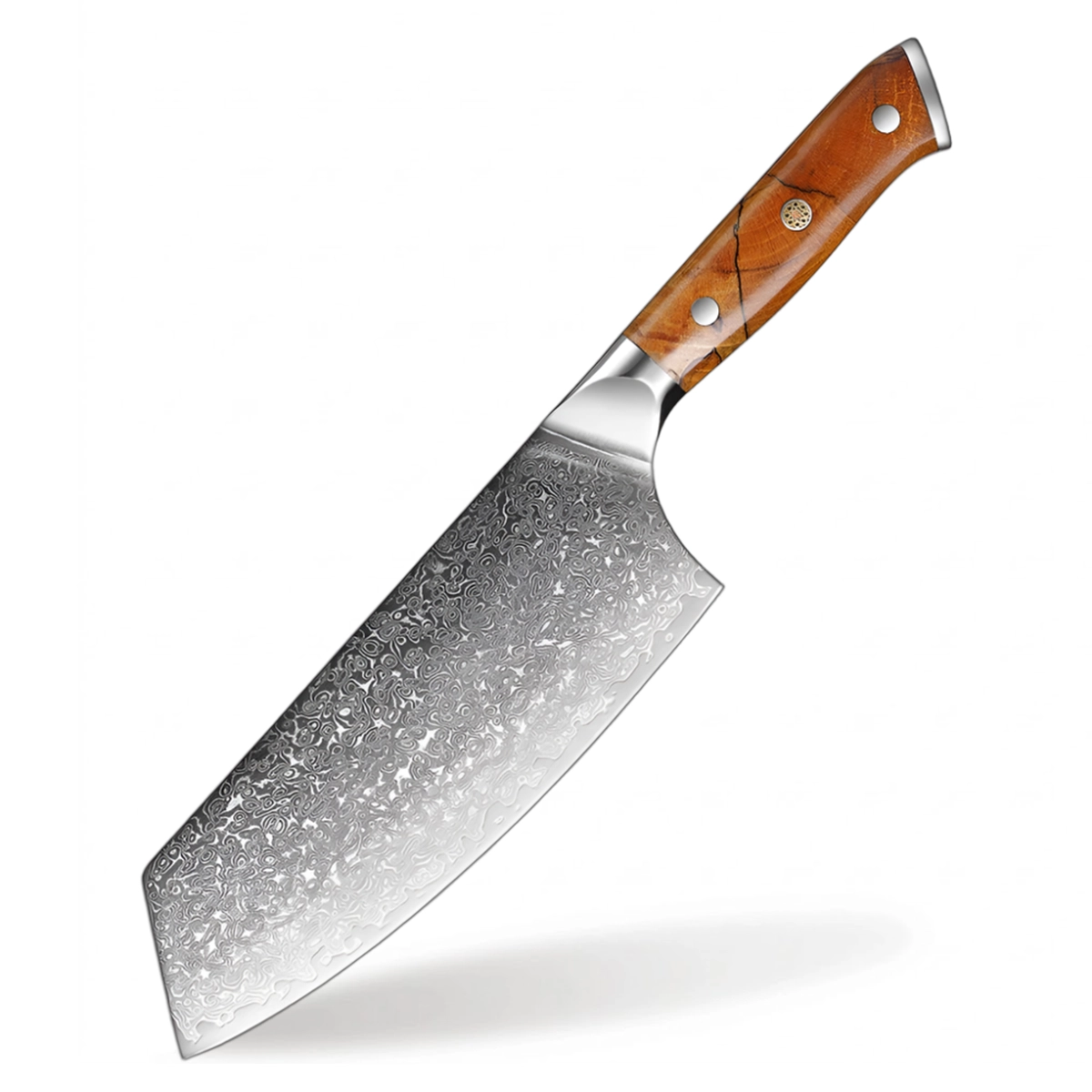 7 Inch Japanese VG10 Damascus cleaver Kitchen Knife with Classic Riveted Wood Handle
