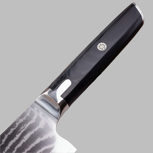 Damascus Steel Nakiri Knife with G10 Handle