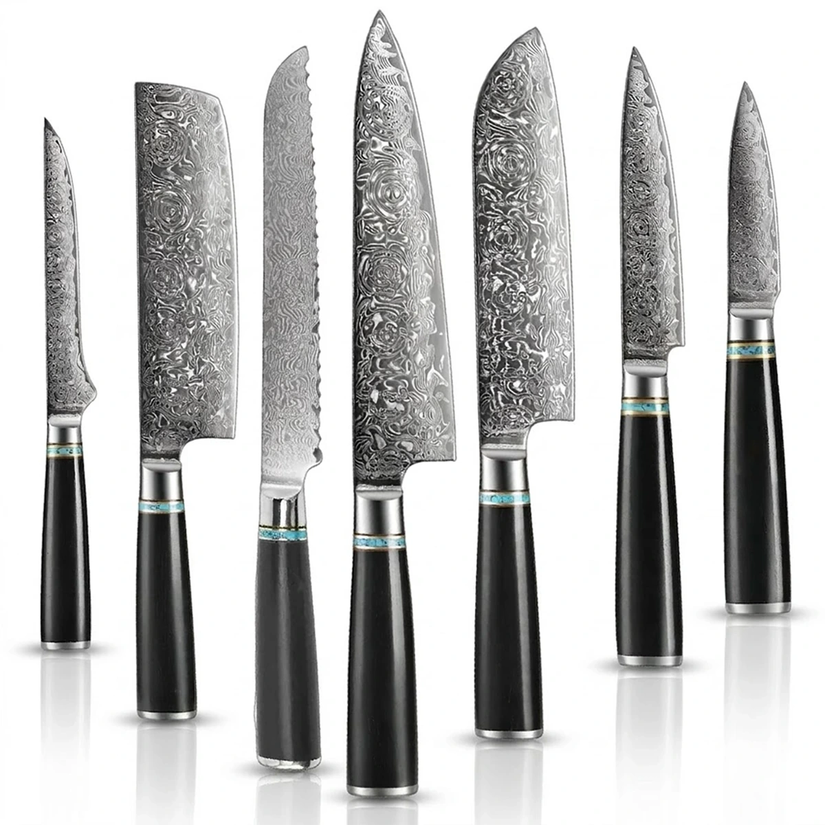 Premium VG10 Forged Damascus Kitchen Knives Set