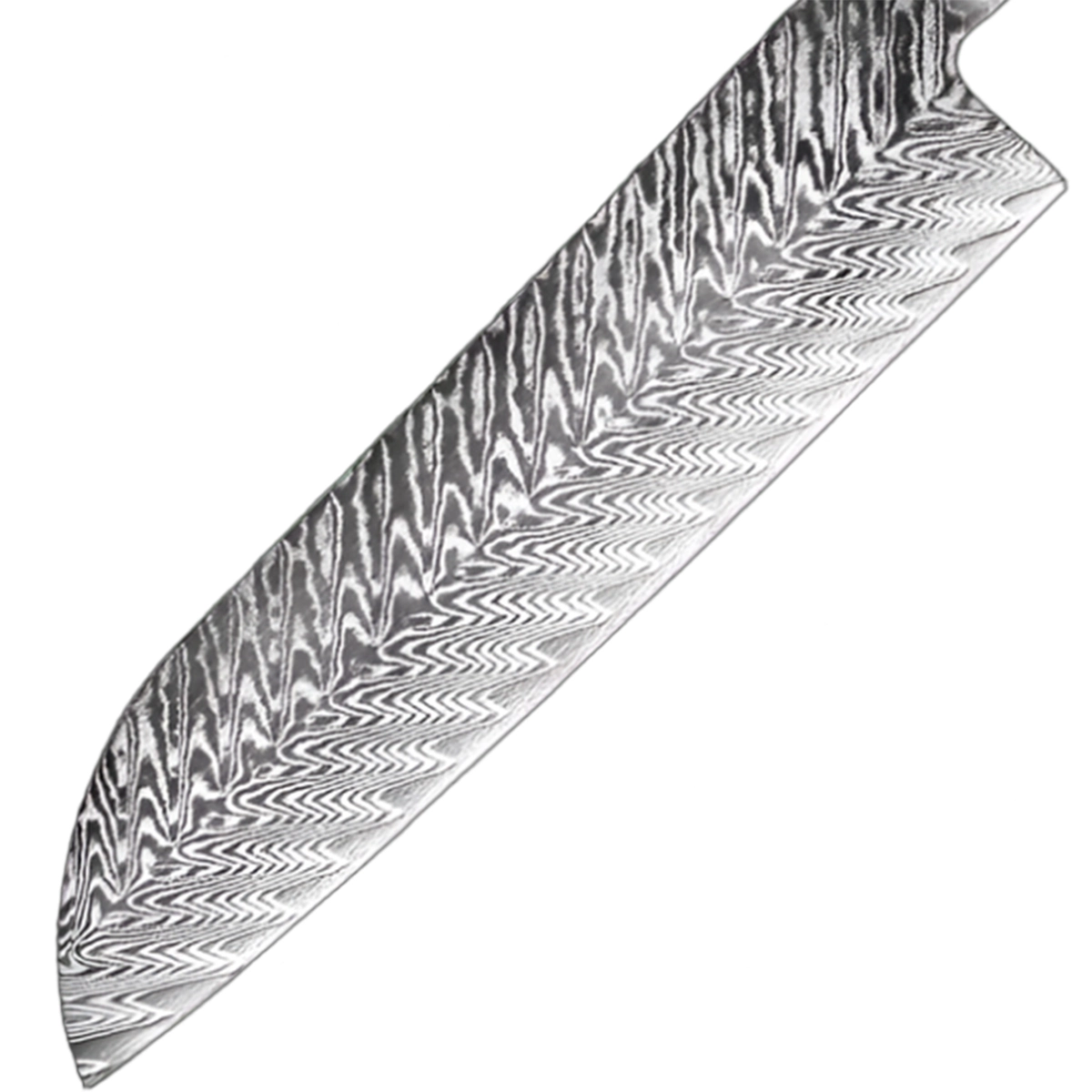 7 Inch Damascus Steel Santoku Knife With Grain Shell Resin Handle