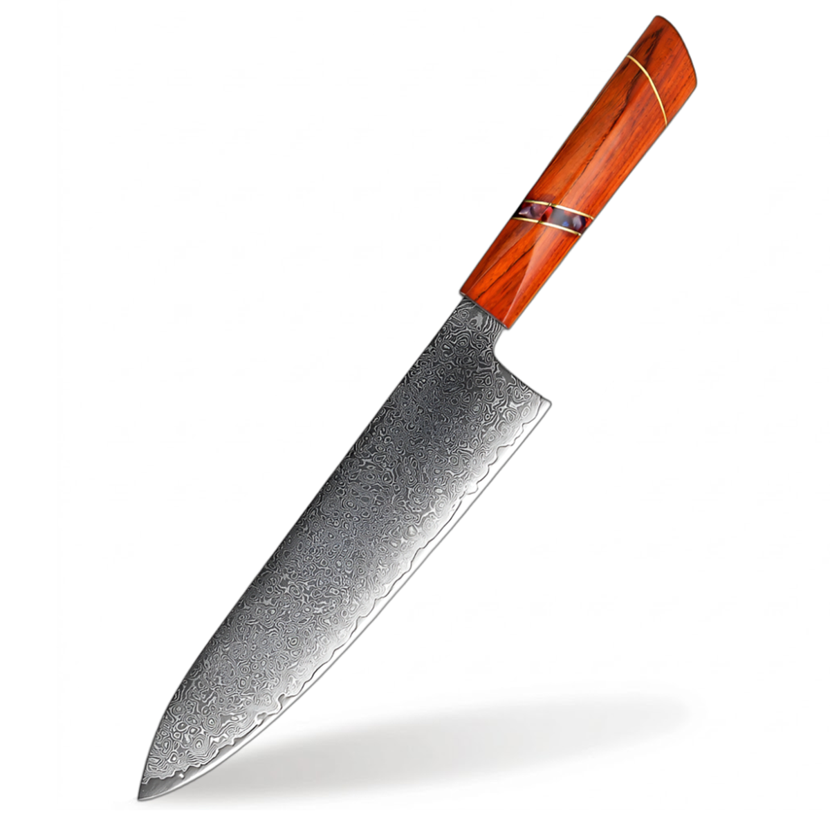 8 Inch Chef Knife with Ergonomic Shadow Wood and Sandalwood Handle