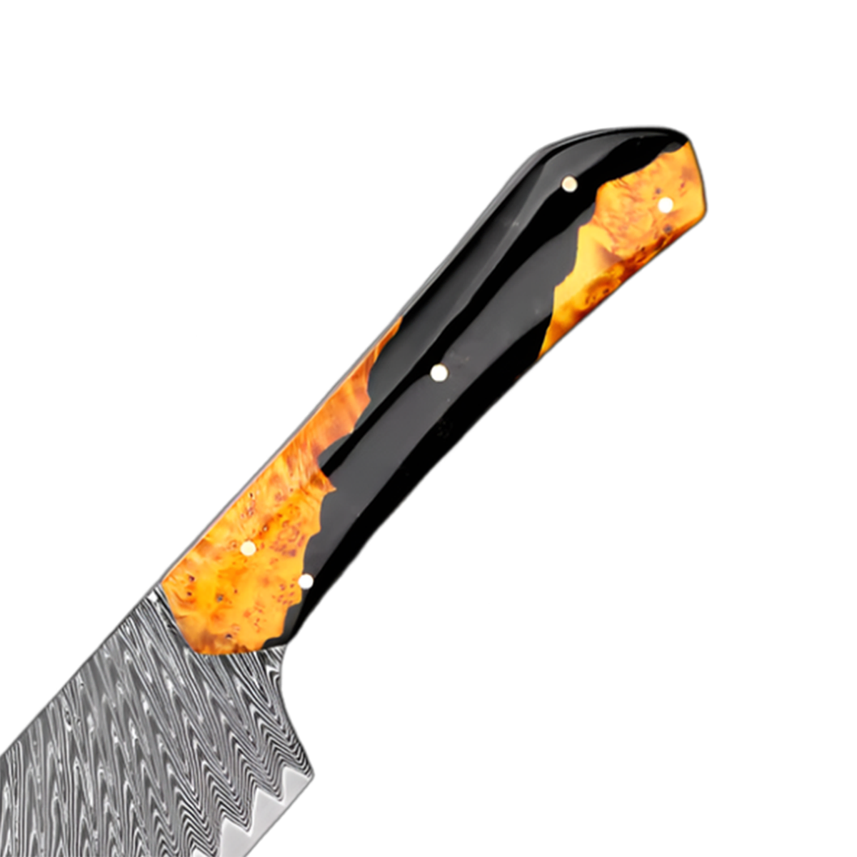8 Inch Damascus Steel Blade with Stabilized Resin Wood Handle