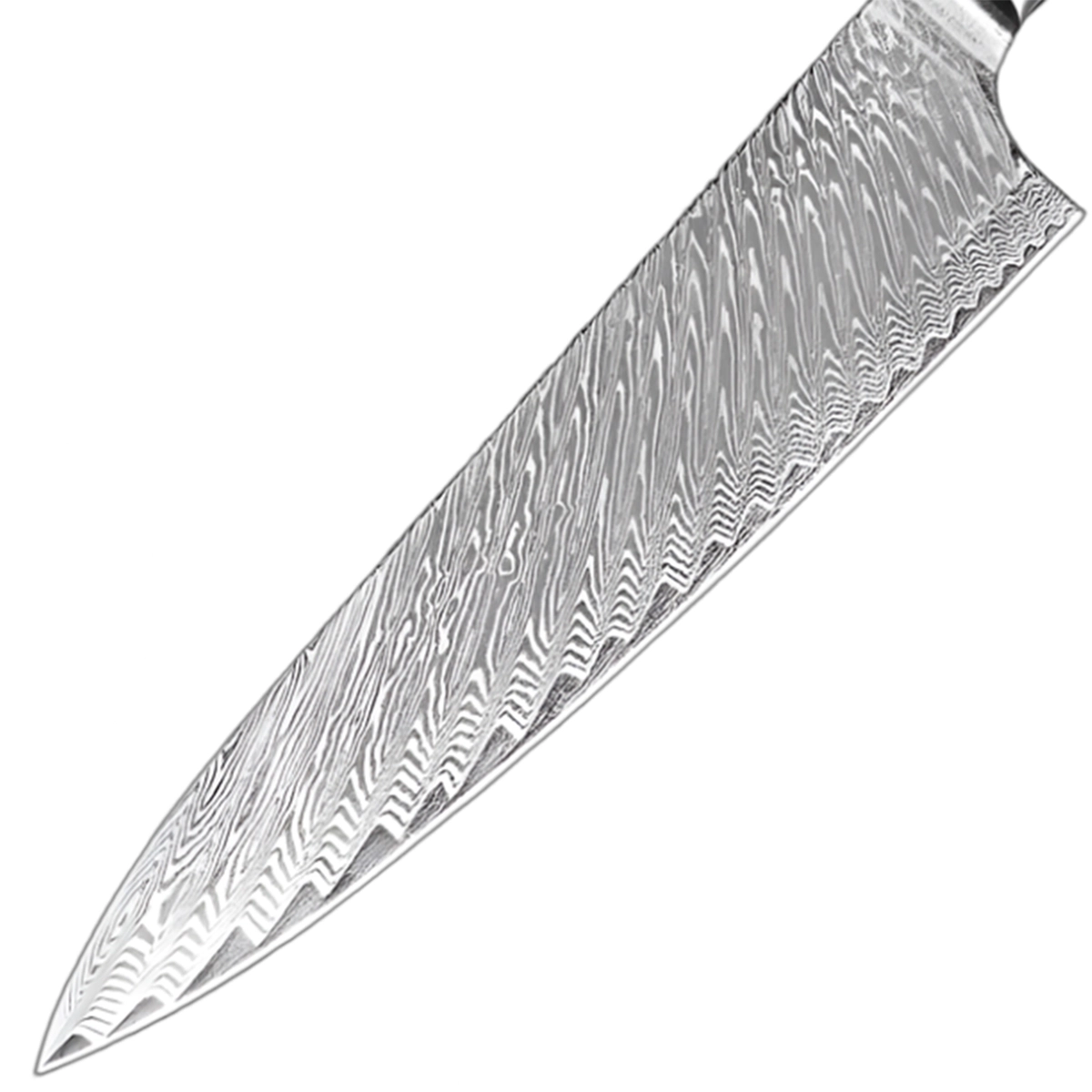 8 Inch Chef Knife Damascus Steel Design With Black Resin Handle