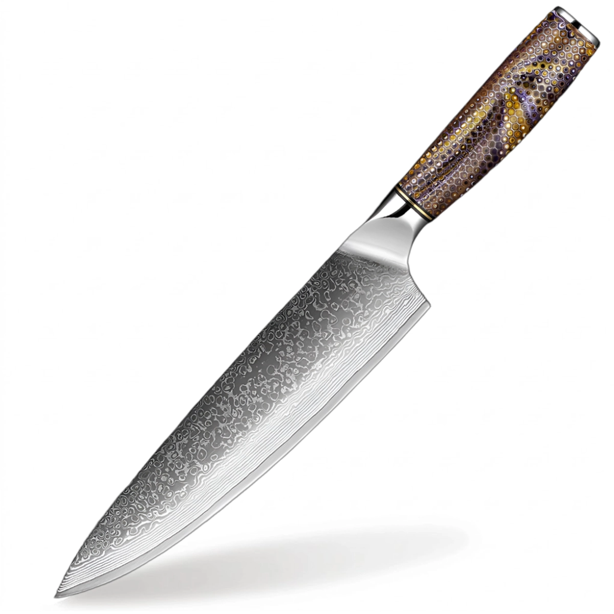 8 Inch Damascus Steel Chef Knife with Resin Honeycomb Handle