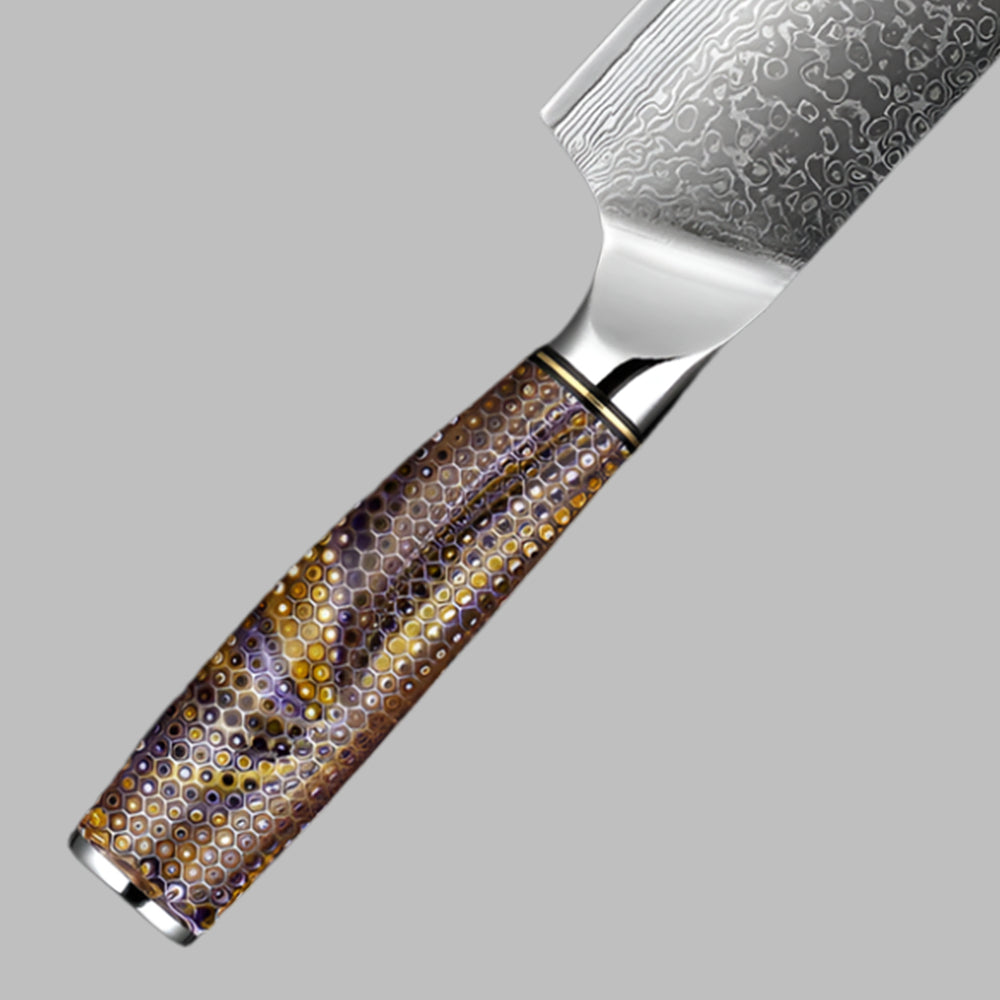 8 Inch Damascus Steel Chef Knife with Resin Honeycomb Handle