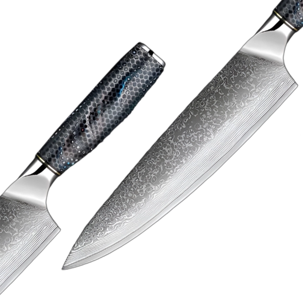 8 Inch Damascus Steel Chef Knife with Resin Honeycomb Handle