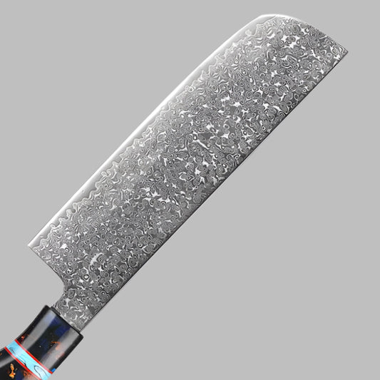 7 Inch Damascus Nakiri Knife 67 Layer VG10 Steel, Razor Sharp Blade