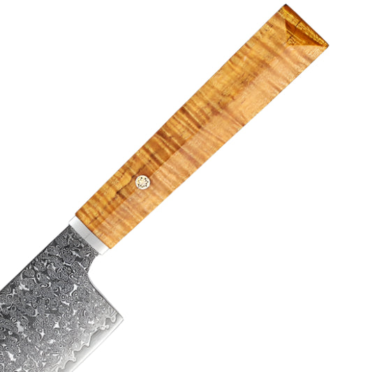 8 Inch Damascus Kiritsuke Knife With Premium Cedarwood Handle