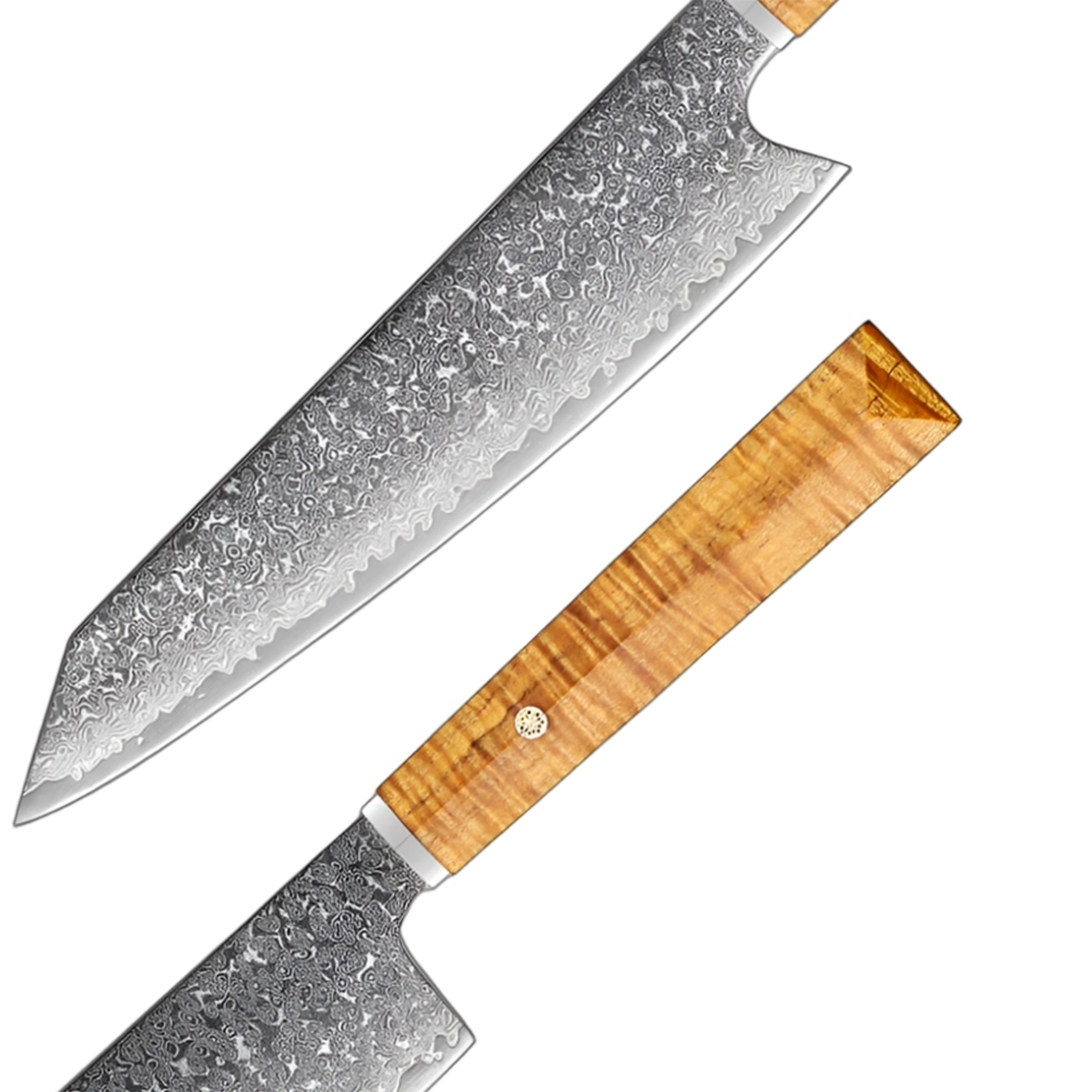 8 Inch Damascus Kiritsuke Knife With Premium Cedarwood Handle