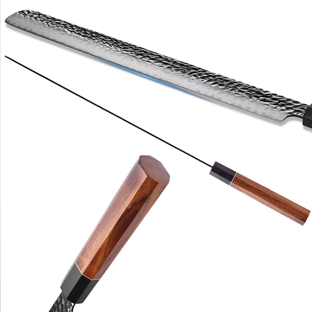 12 Inch High Carbon Brisket Knife with African Rosewood Handle