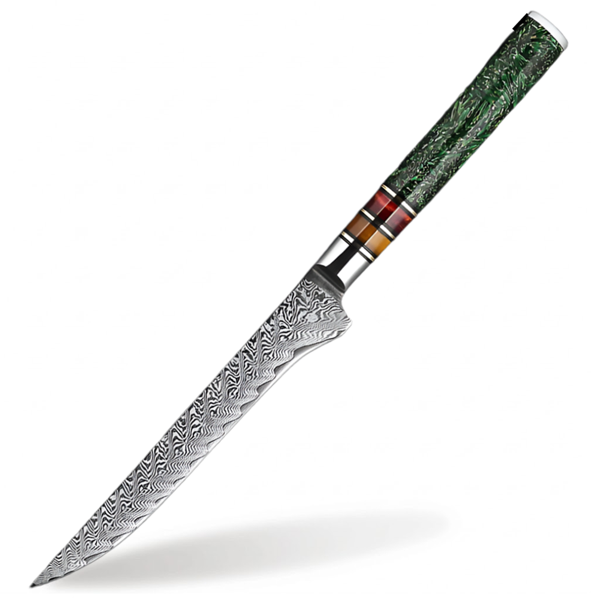 6 Inch Damascus Steel Boning Knife With Resin Cereal Handle