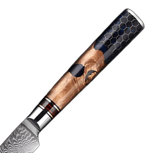 6 Inch Boning Knife Damascus Steel Blade & Resin Wood Handle