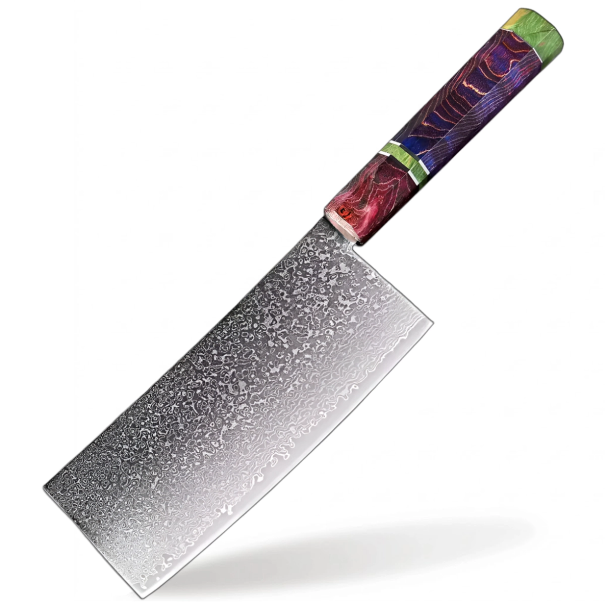 7 Inch Damascus Steel 67 Layer Chef's Cleaver for Meat & Veg Slicing