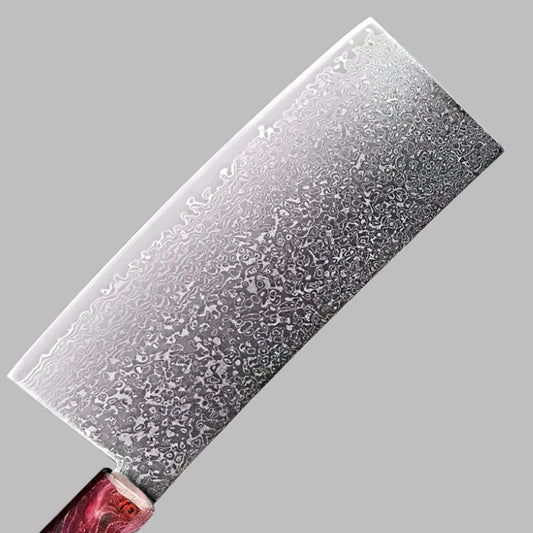 7 Inch Damascus Steel 67 Layer Chef's Cleaver for Meat & Veg Slicing