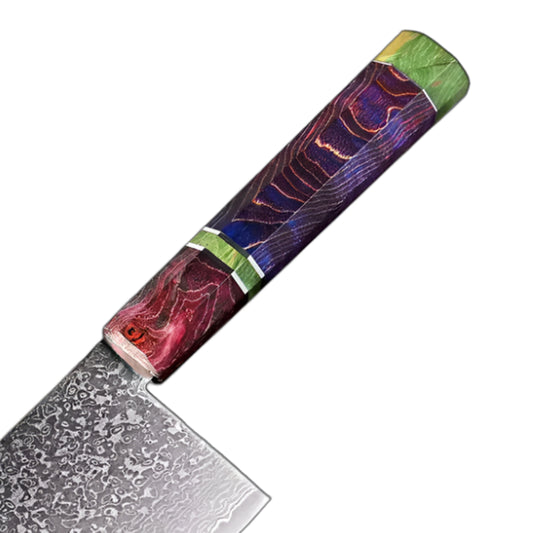 7 Inch Damascus Steel 67 Layer Chef's Cleaver for Meat & Veg Slicing