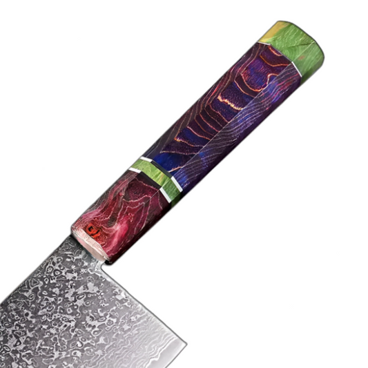 7 Inch Damascus Steel 67 Layer Chef's Cleaver for Meat & Veg Slicing
