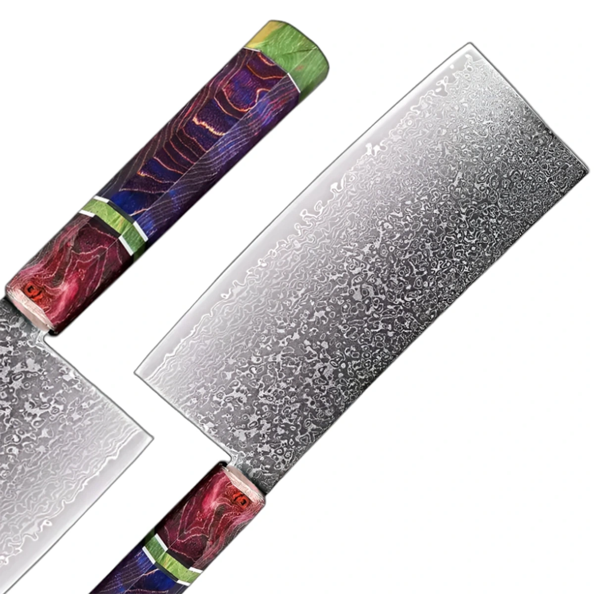7 Inch Damascus Steel 67 Layer Chef's Cleaver for Meat & Veg Slicing