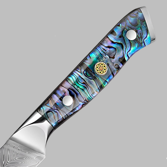 5 Inch Utility Knife Damascus Steel with Abalone Shell Acrylic Handle
