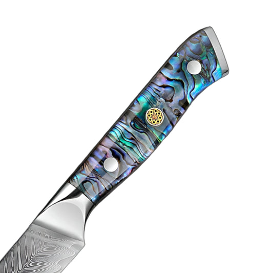 5 Inch Utility Knife Damascus Steel with Abalone Shell Acrylic Handle