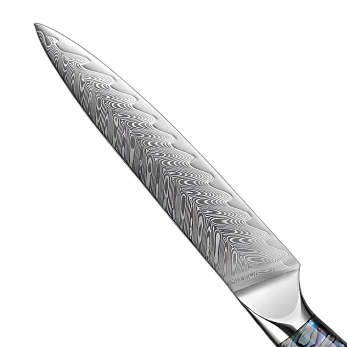 5 Inch Utility Knife Damascus Steel with Abalone Shell Acrylic Handle
