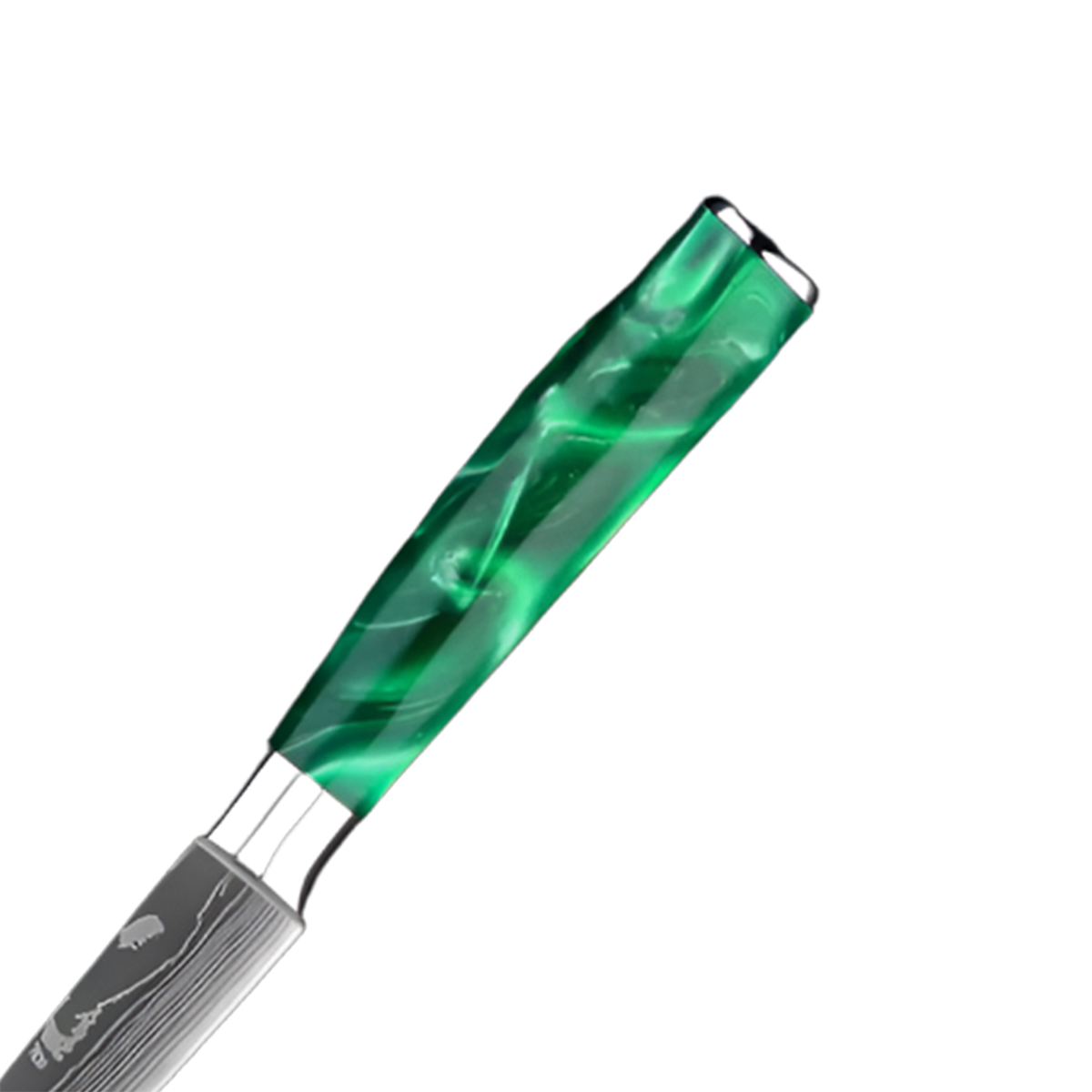 Professional Paring Knife with Green Resin Handle