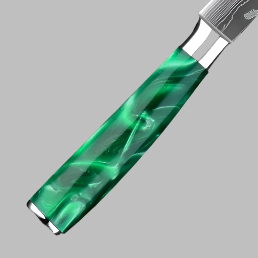 3.5 Inch Professional Paring Knife with Green Resin Handle