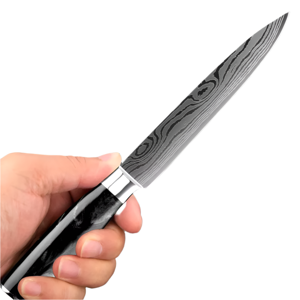 5 Inch Paring Knife Ultra Sharp with Black Resin Handle