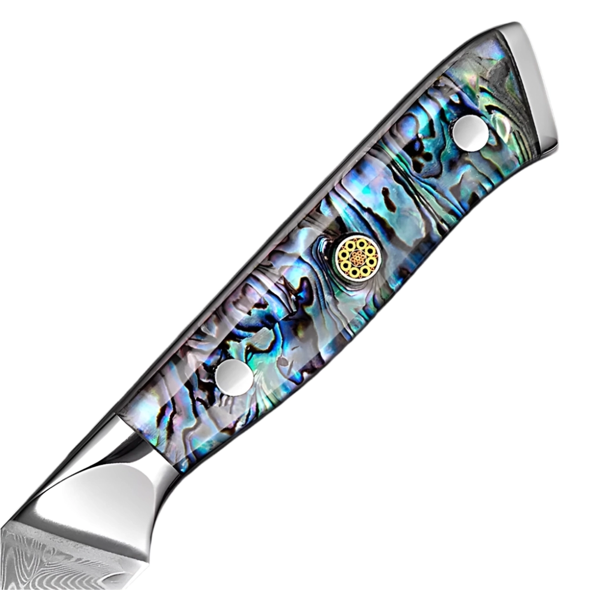 3.5 Inch Damascus Paring Knife with Ergonomic Abalone Shell Handle