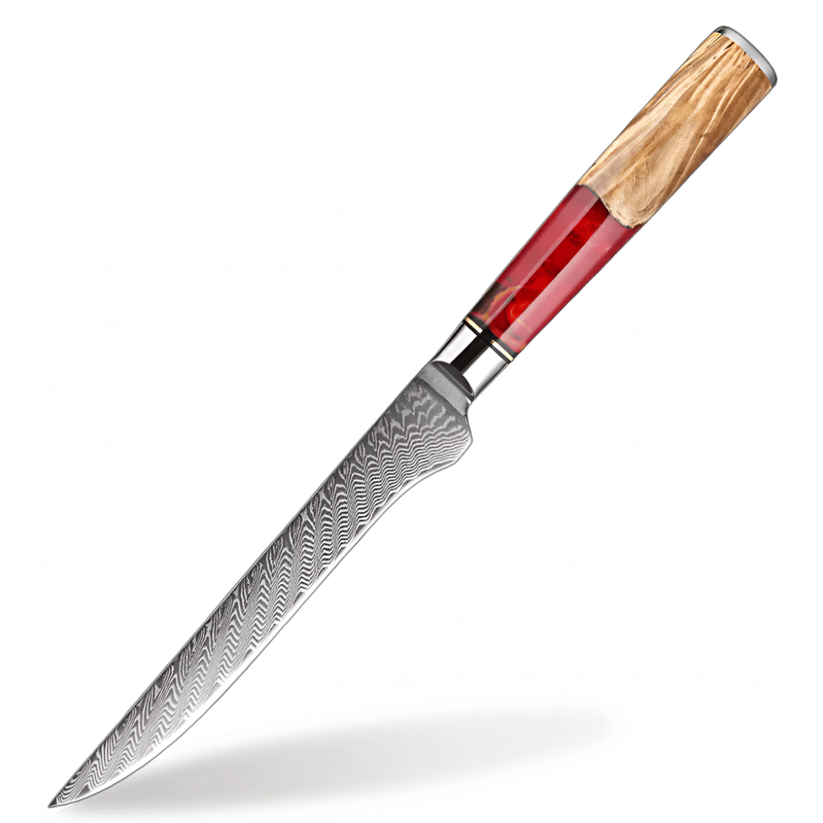 6 Inch Japanese VG10 Damascus boning Kitchen Knife with Red Resin Handle