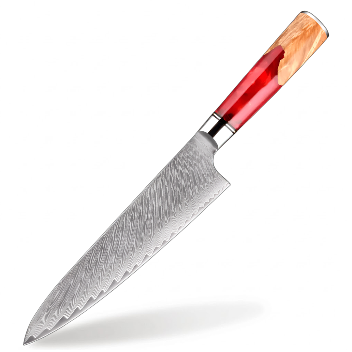8 Inch Japanese VG10 Damascus chef Kitchen Knife with Red Resin Handle