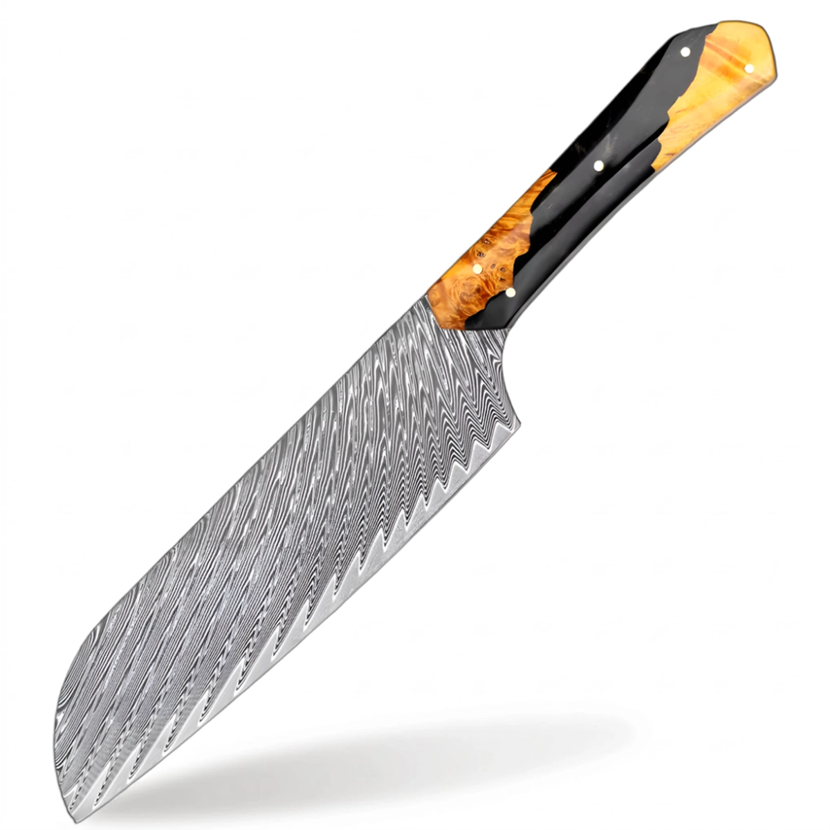 7 Inch Santoku Knife With Full Tang Ergonomic Handle - Sharp Blades