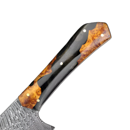 Damascus Steel Knife With Full Tang Ergonomic Handle