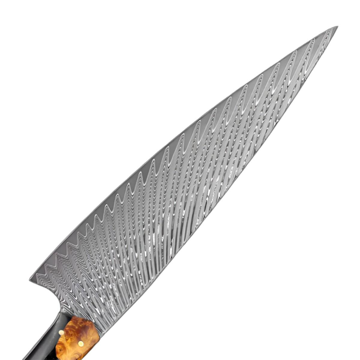 Damascus Steel Knife With Full Tang Ergonomic Handle