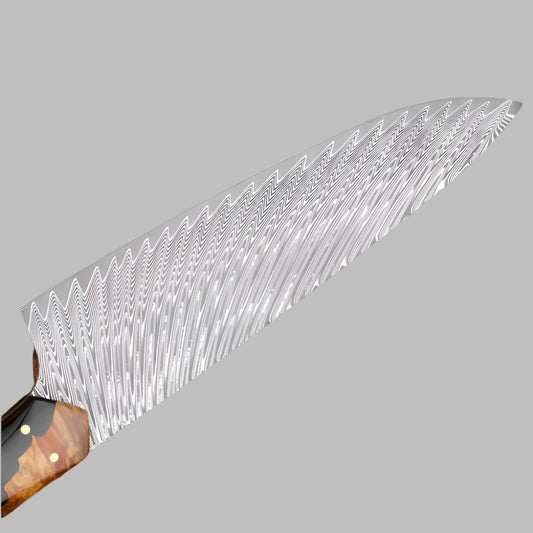 Damascus Steel Knife With Full Tang Ergonomic Handle