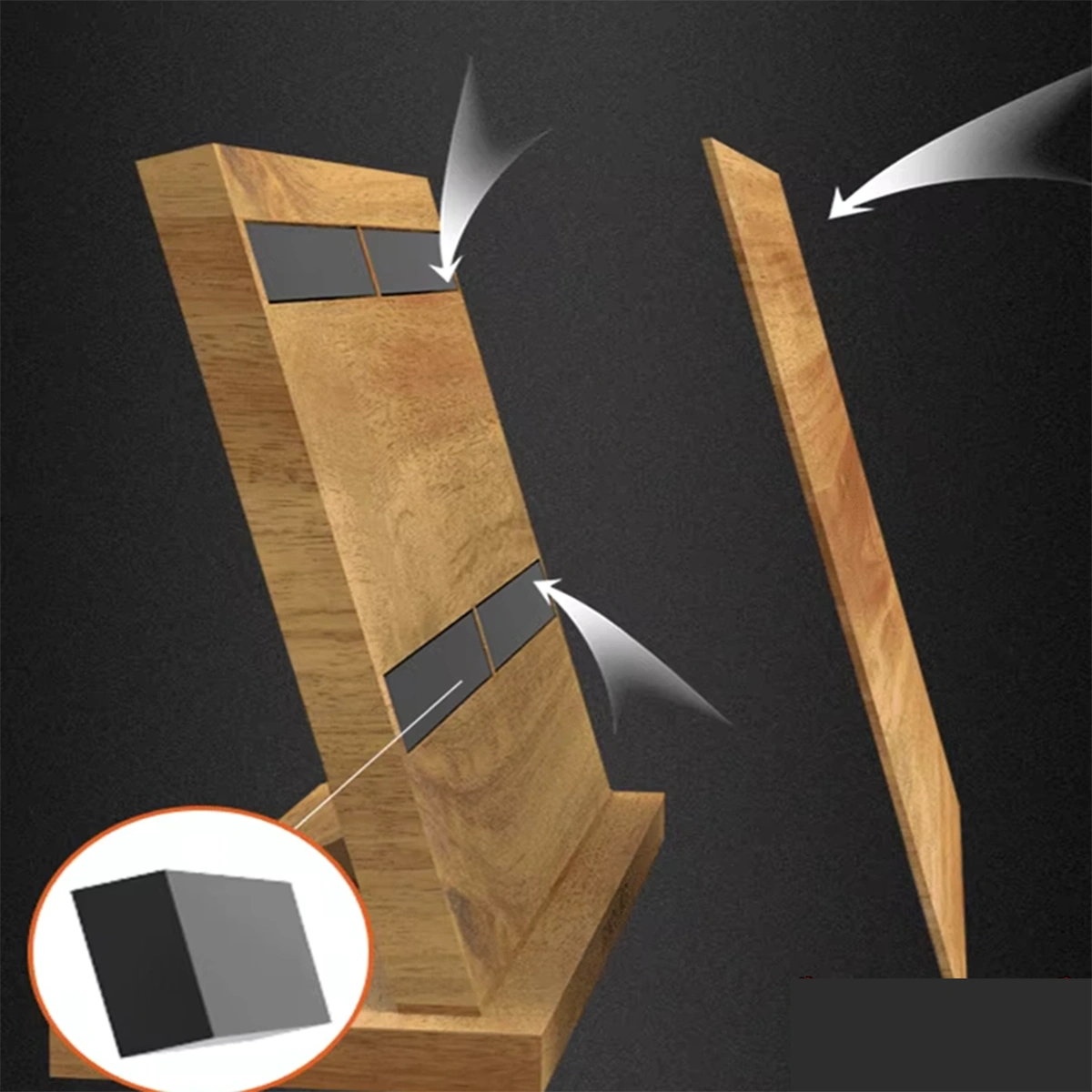 Magnetic Knife Holder with Powerful Double-Sided Rack
